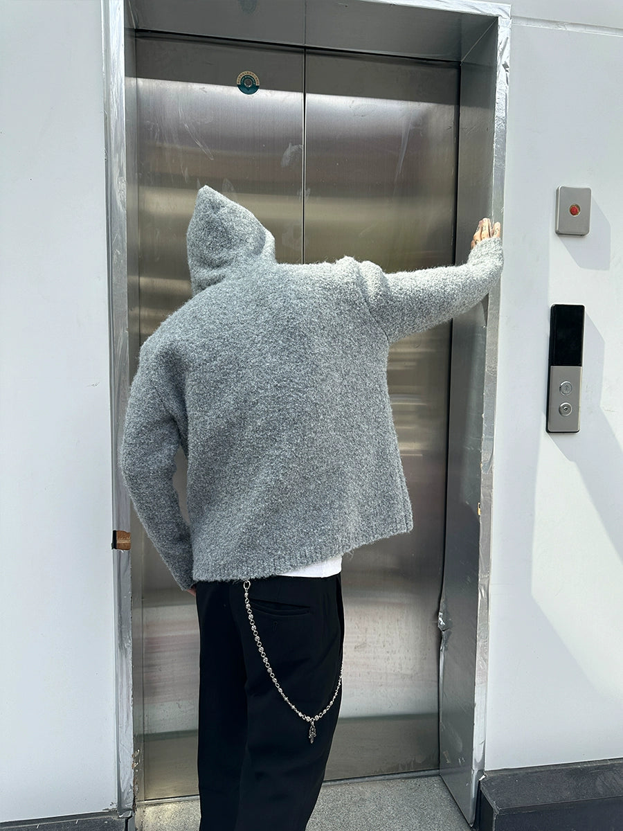 BRG Lazy Commuter Hooded Knitted Sweater Hoodie