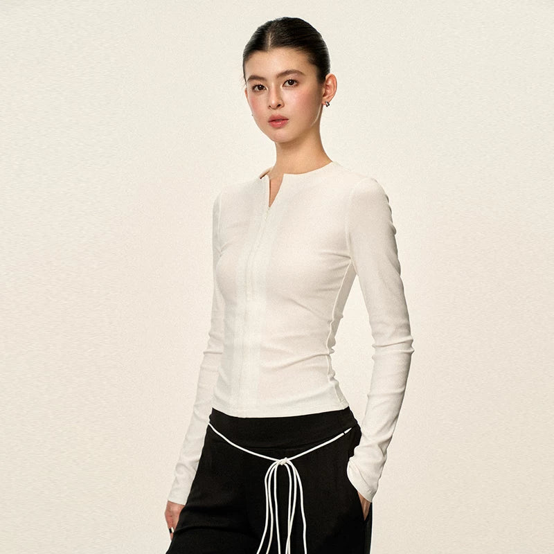 Cherry Melody Slim Slim V-neck Long Sleeves