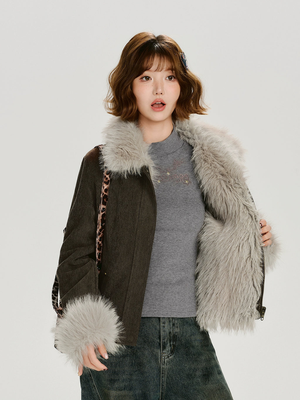Girlyhalo Vintage Thickened Plush Jacket