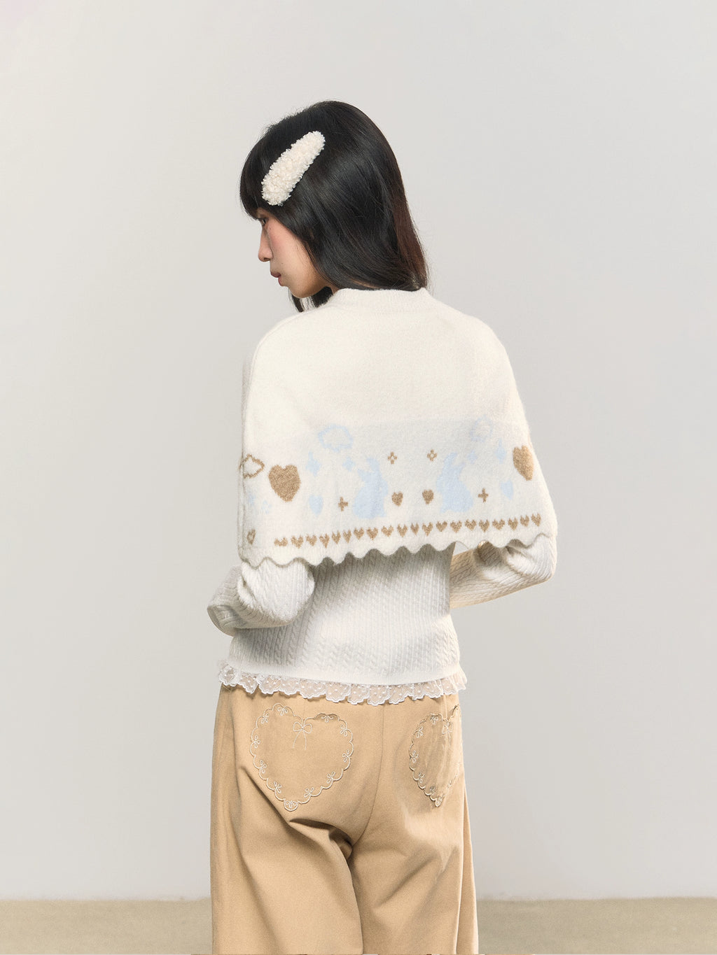 Umoumo Sweet and Gentle Knitted Cape Sweater