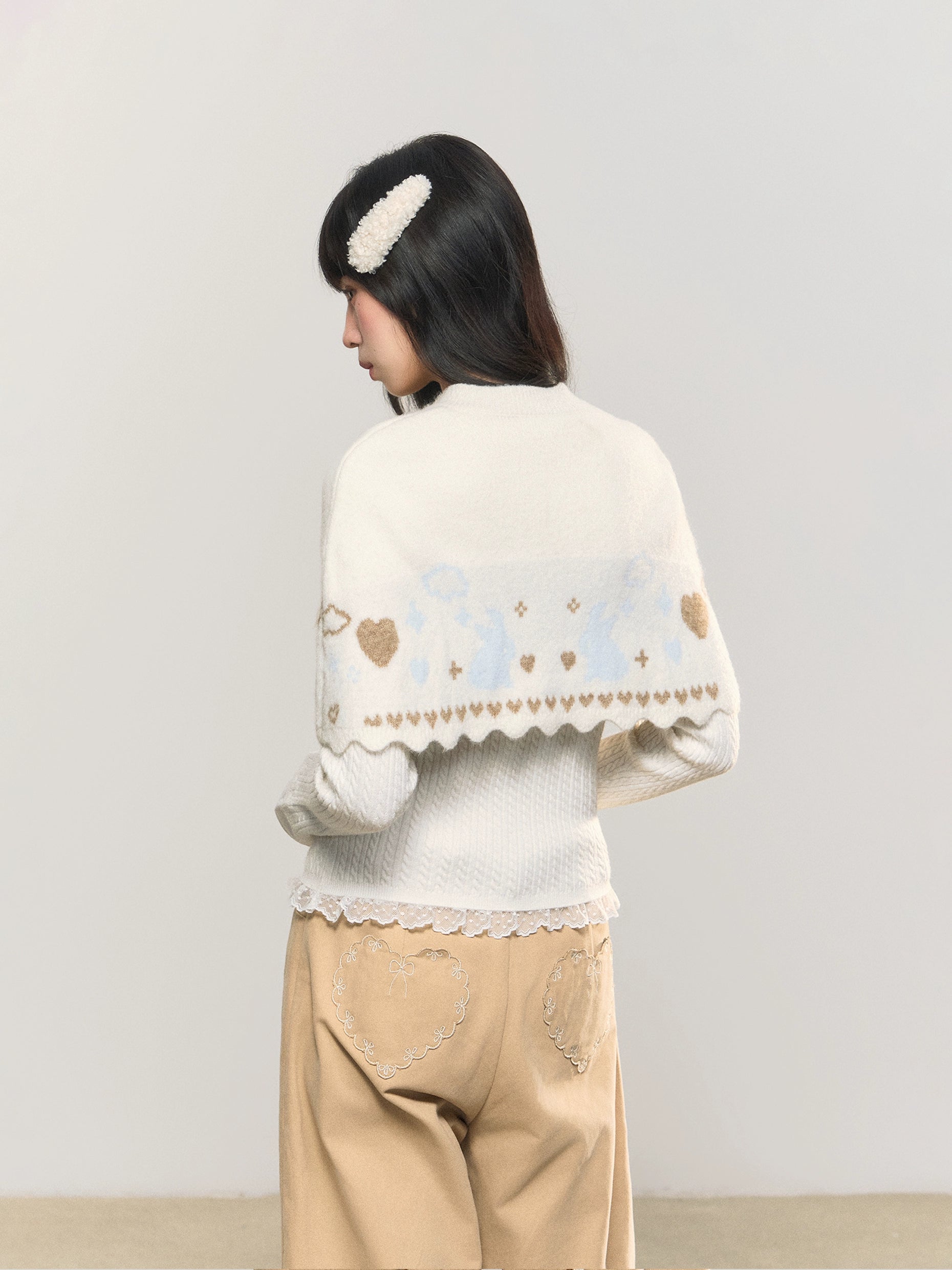 Umoumo Sweet and Gentle Knitted Cape Sweater