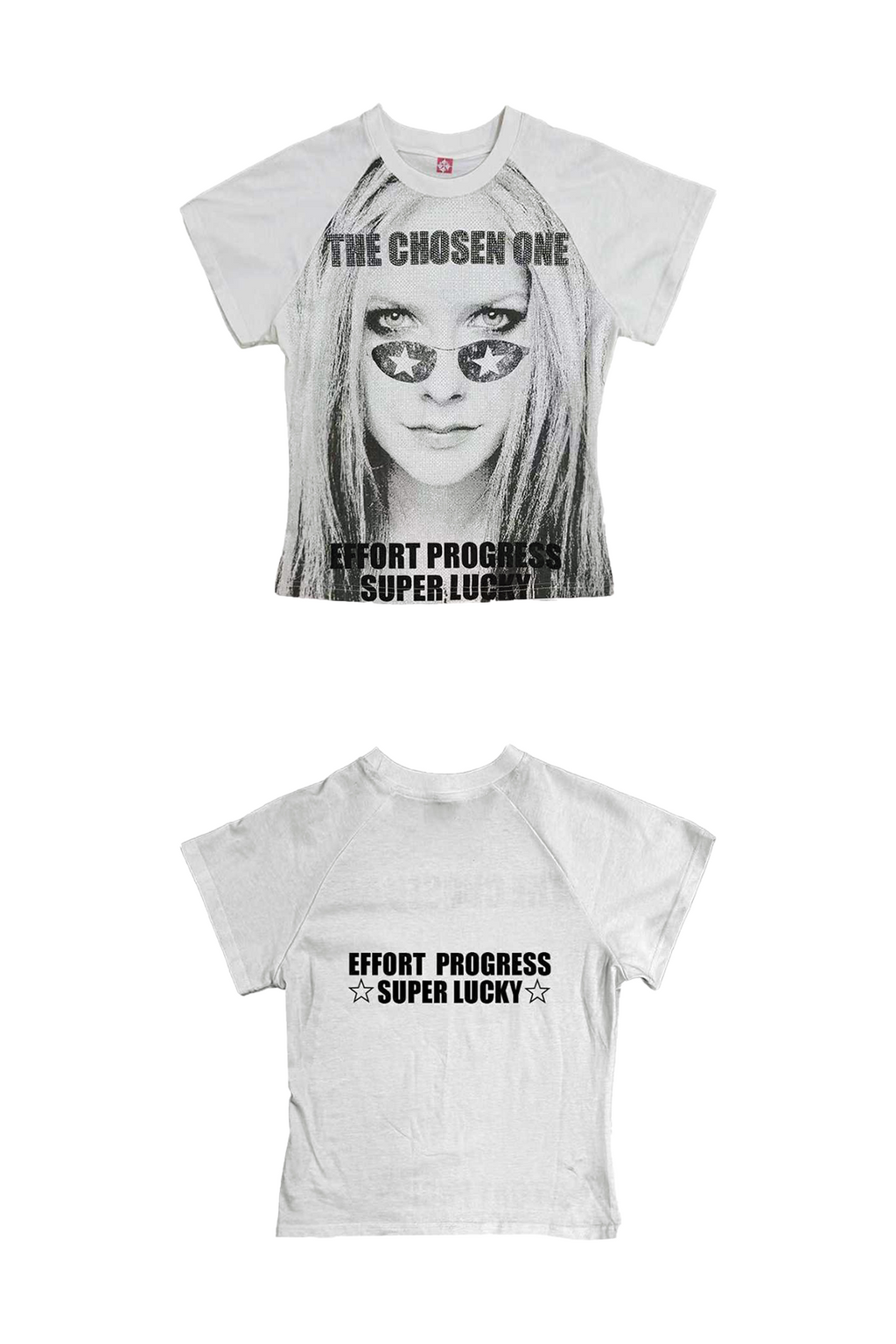 DETW Retro Portrait Slogan Hot Diamond Printing Slim Tee