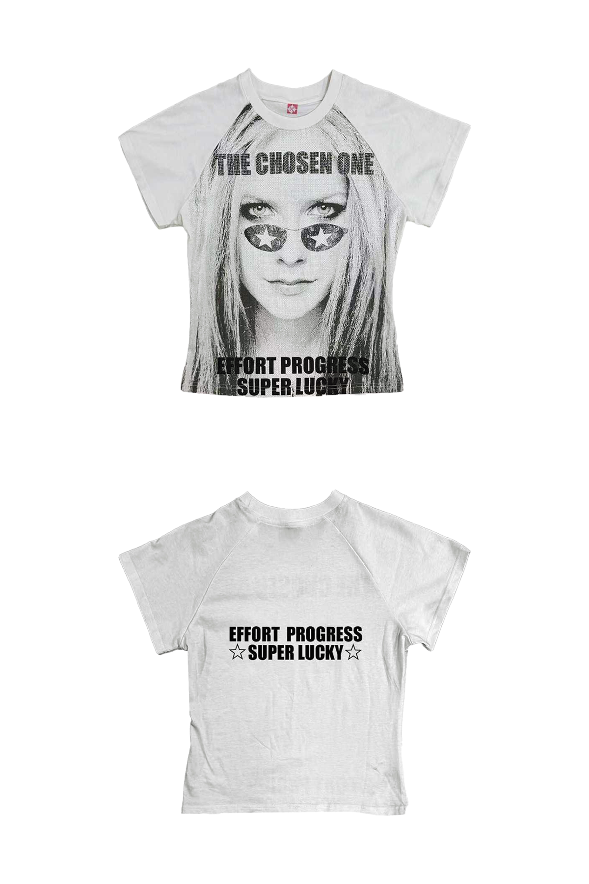 DETW Retro Portrait Slogan Hot Diamond Printing Slim Tee