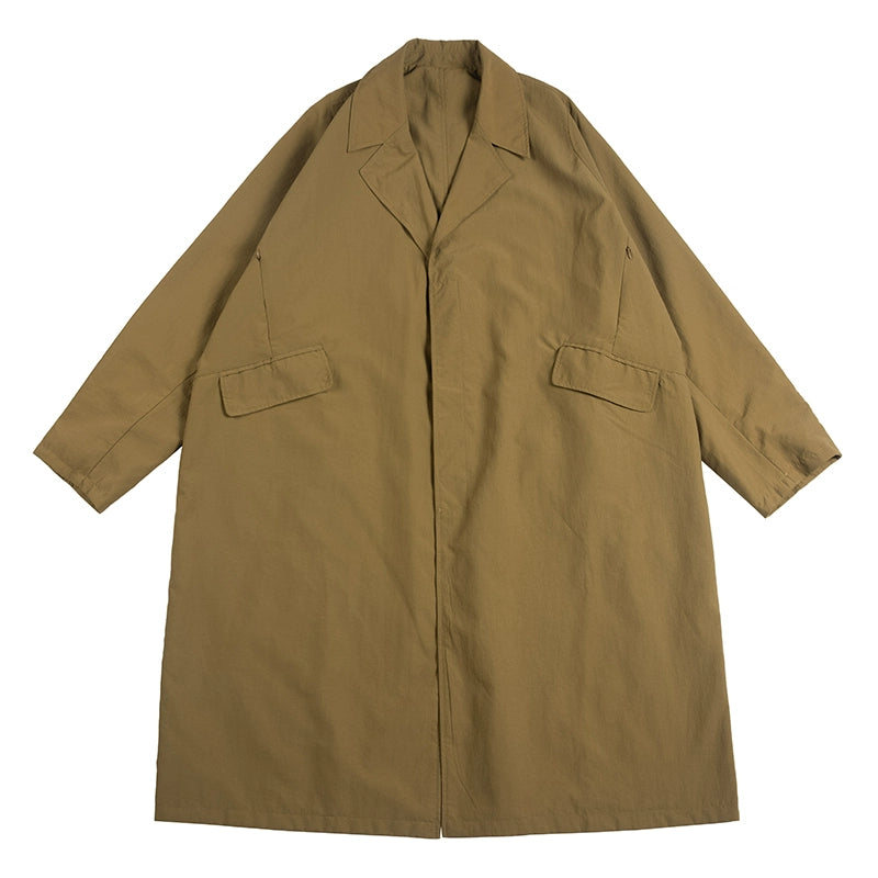 NOEARS Japanese Retro Ruffian Handsome Loose Silhouette Trench Coat