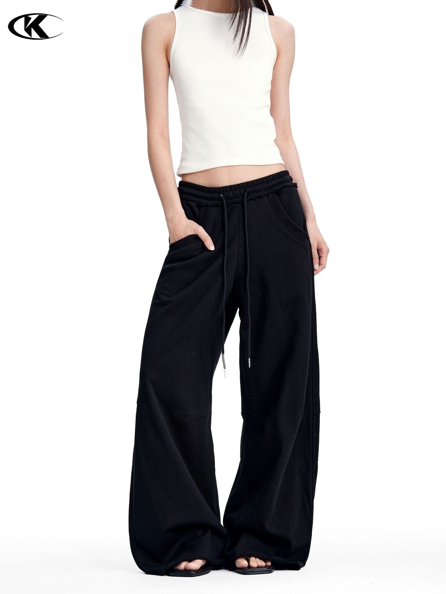 11KN Casual Straight Letter Printed Sweatpants