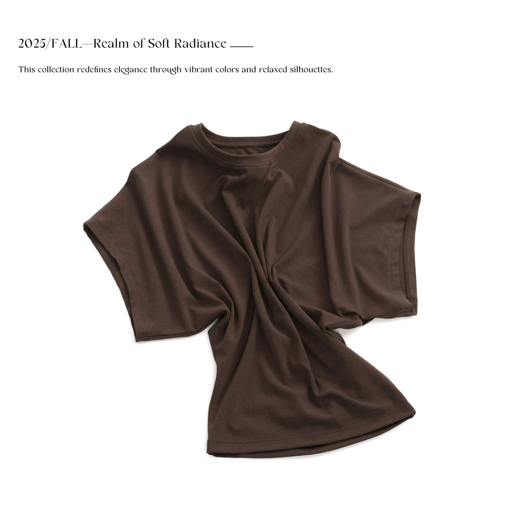 LINY LIBERTY Minimalist Lazy Loose Round Neck Tee