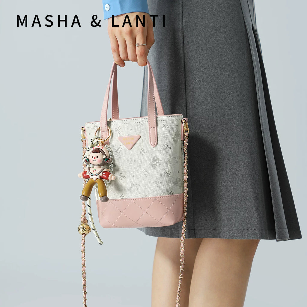 Masha Lanti Chain Bear Crossbody Bag