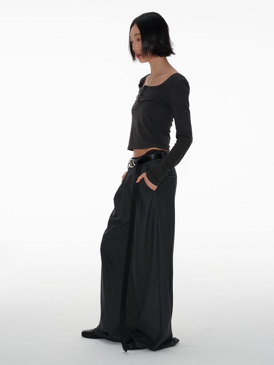 JCAESAR Semicircular Henry Neck Long Sleeve