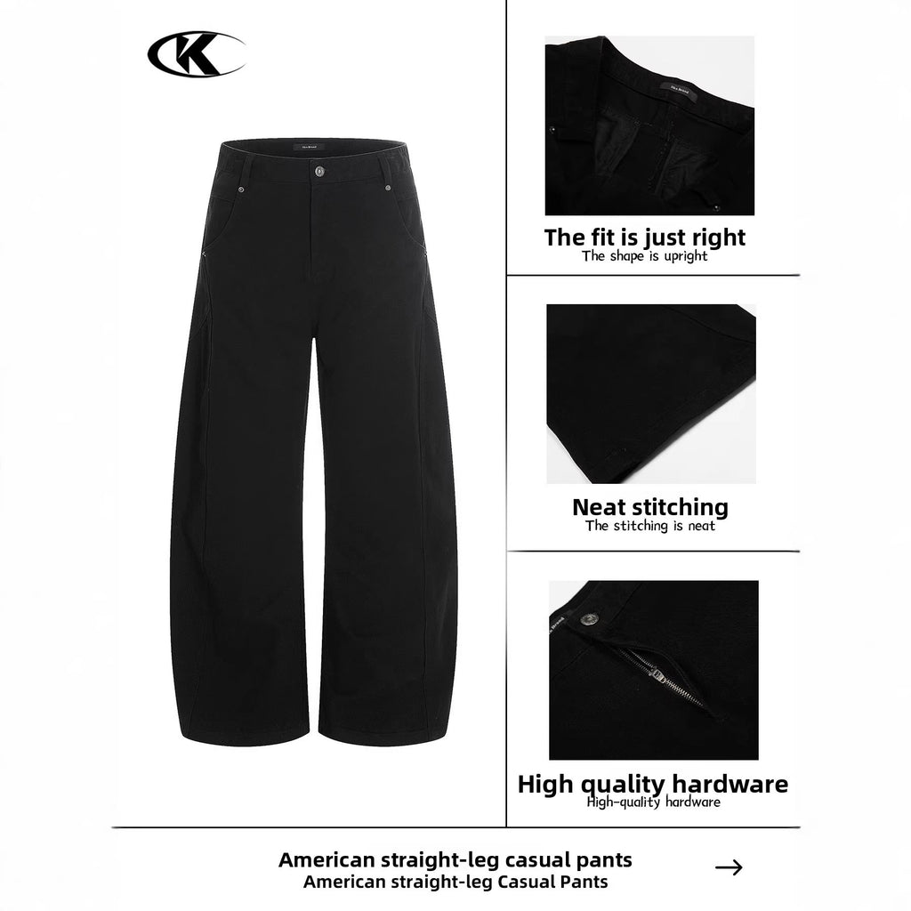 11KN retro wide-leg loose casual trousers