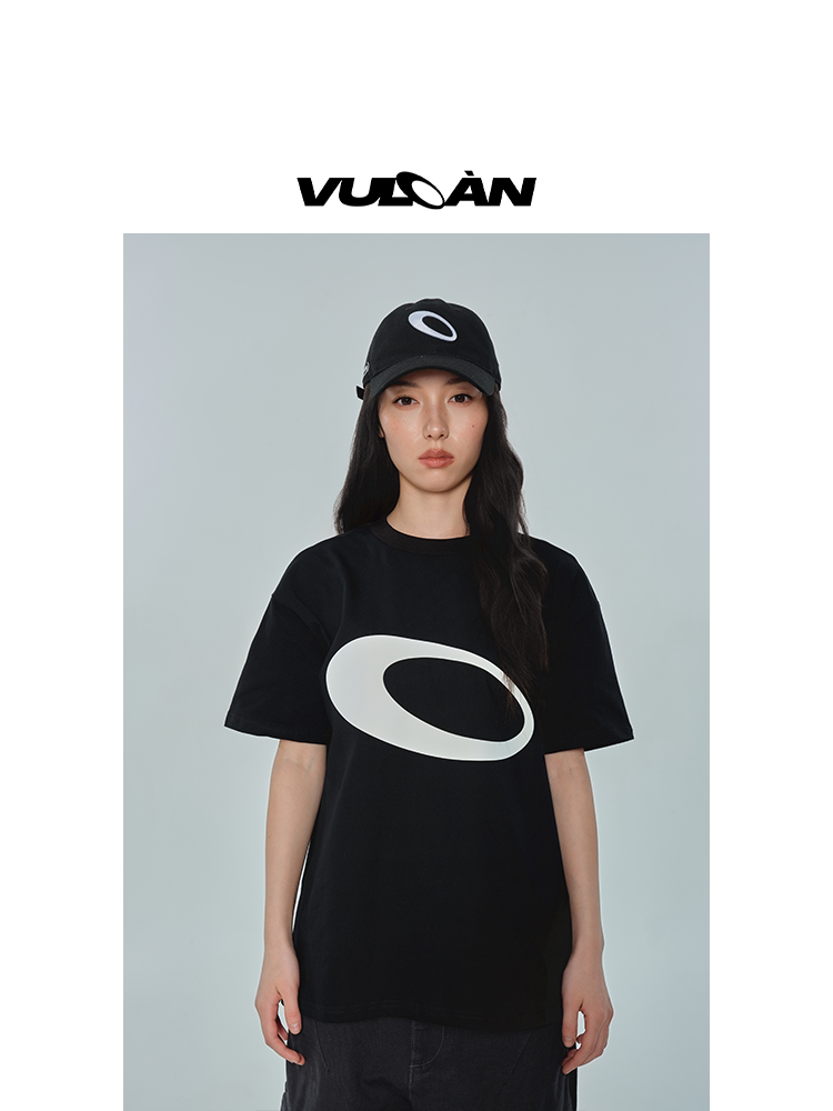 VULCAN Color Matching Printing Loose Round Neck Tee
