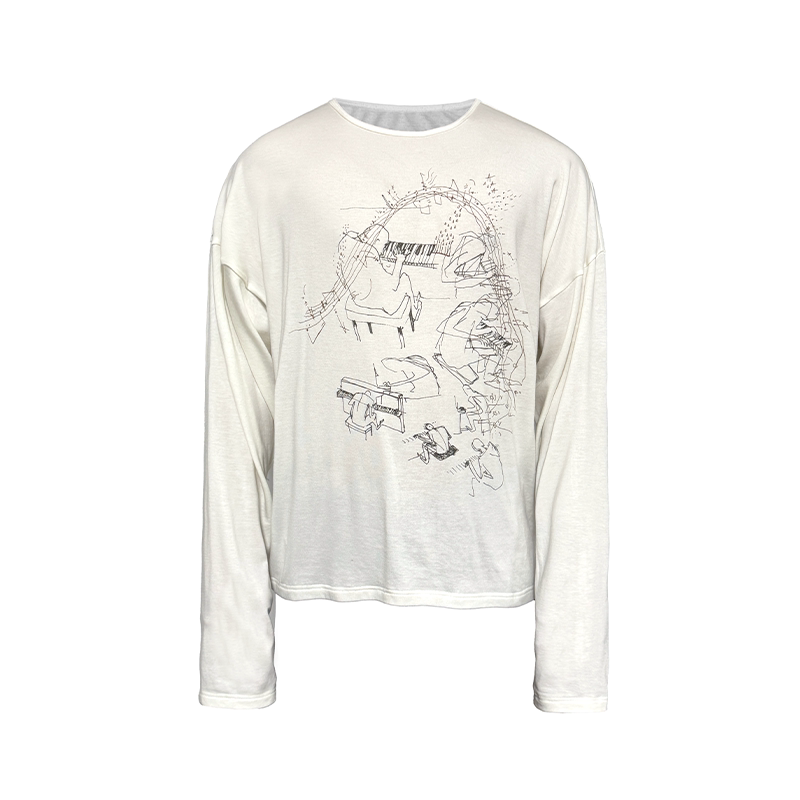 JCAESAR Piano Music Print Long Sleeve