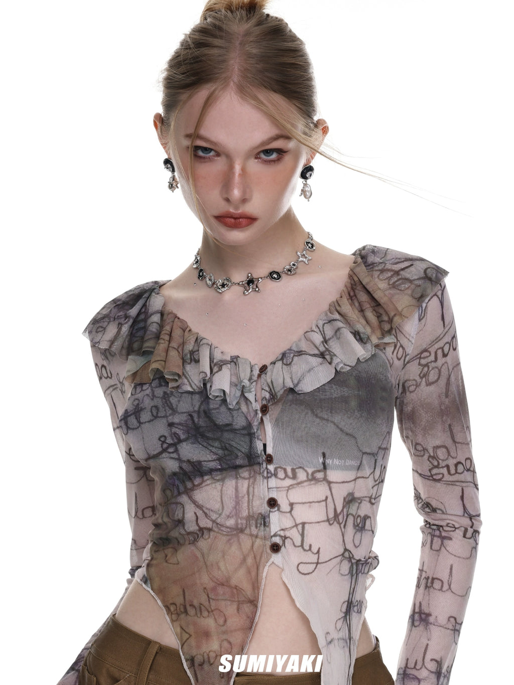 SUMIYAKI Vintage Star Button Clavicle Chain