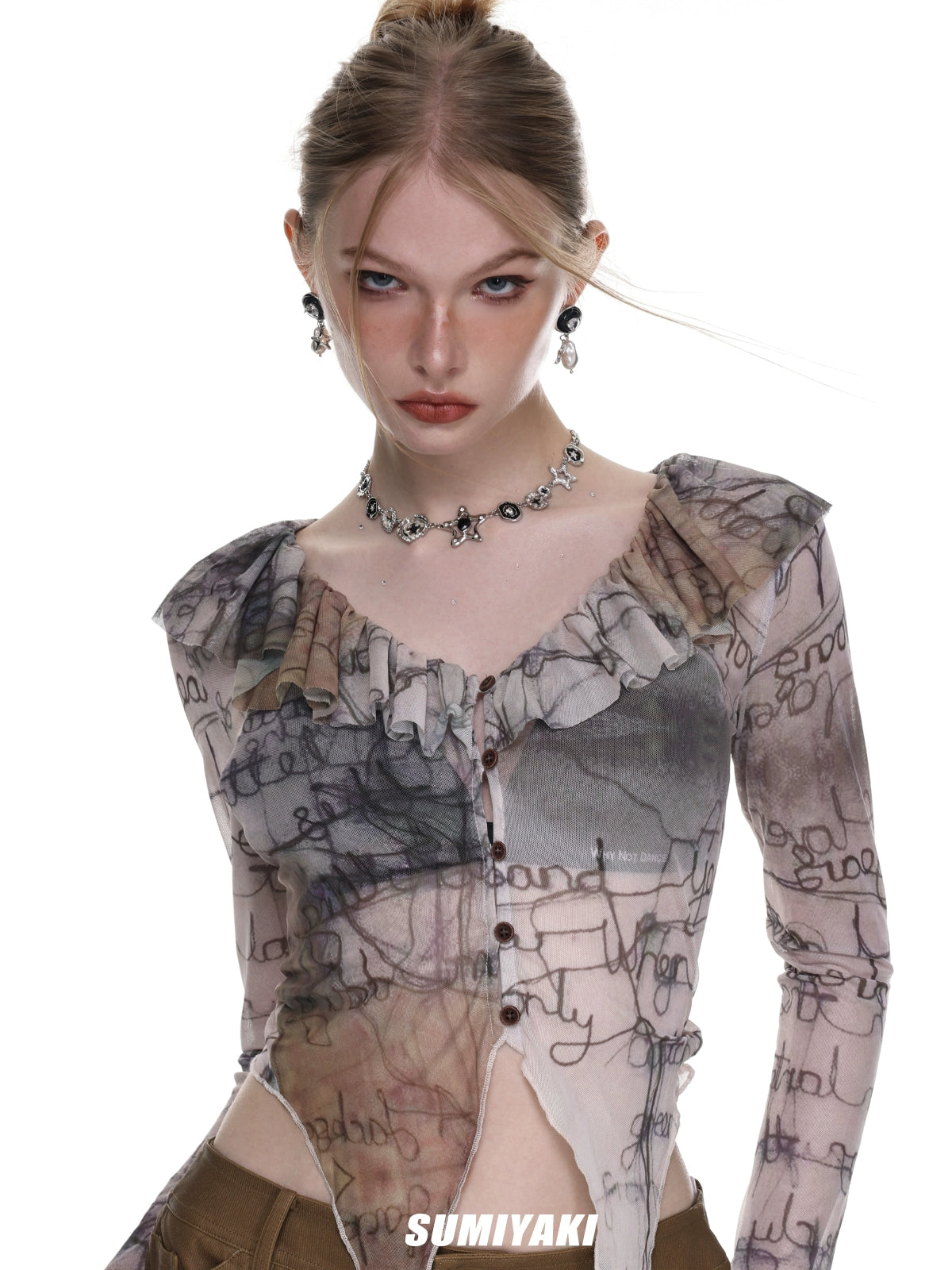SUMIYAKI Vintage Star Button Clavicle Chain