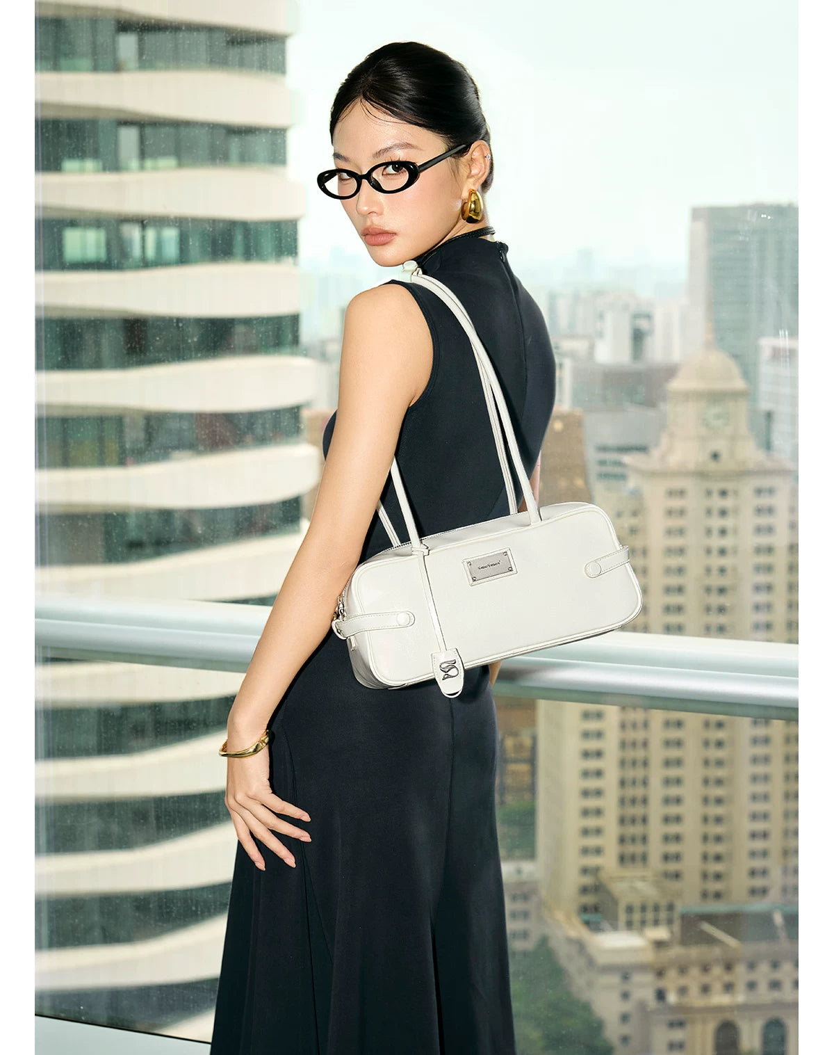SmoSmos Vintage Leather Long Handle Underarm Bag