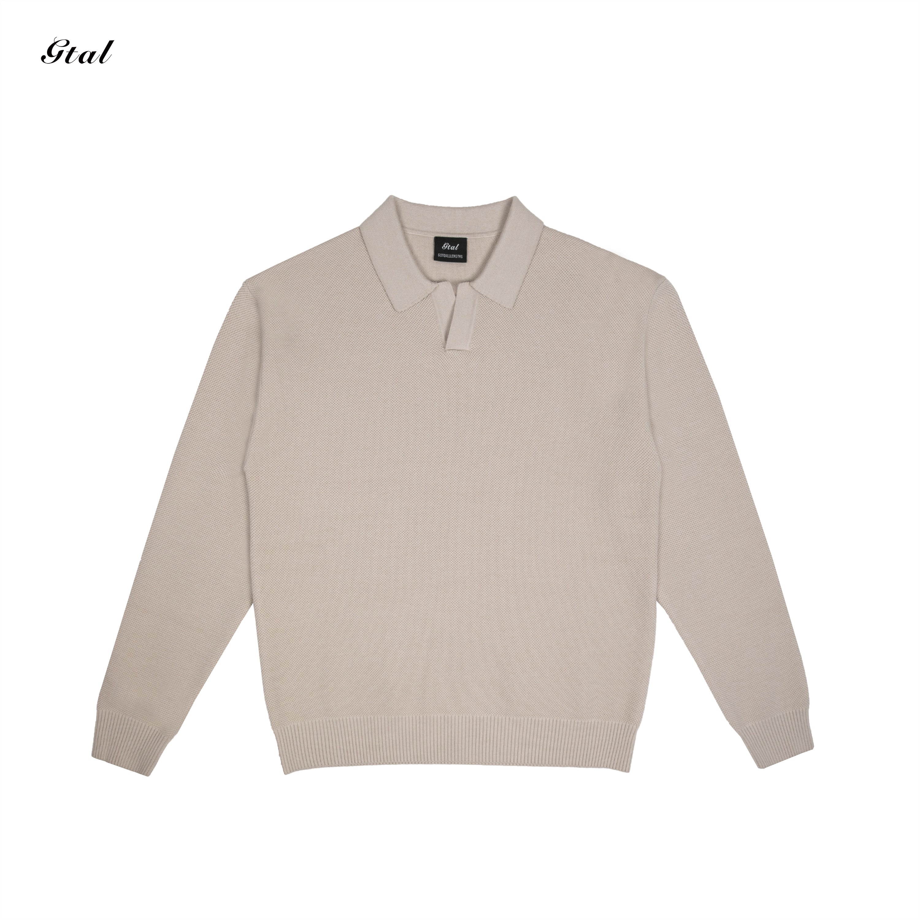 GTAL Retro Casual Long-sleeved Lapel Knitted Sweater