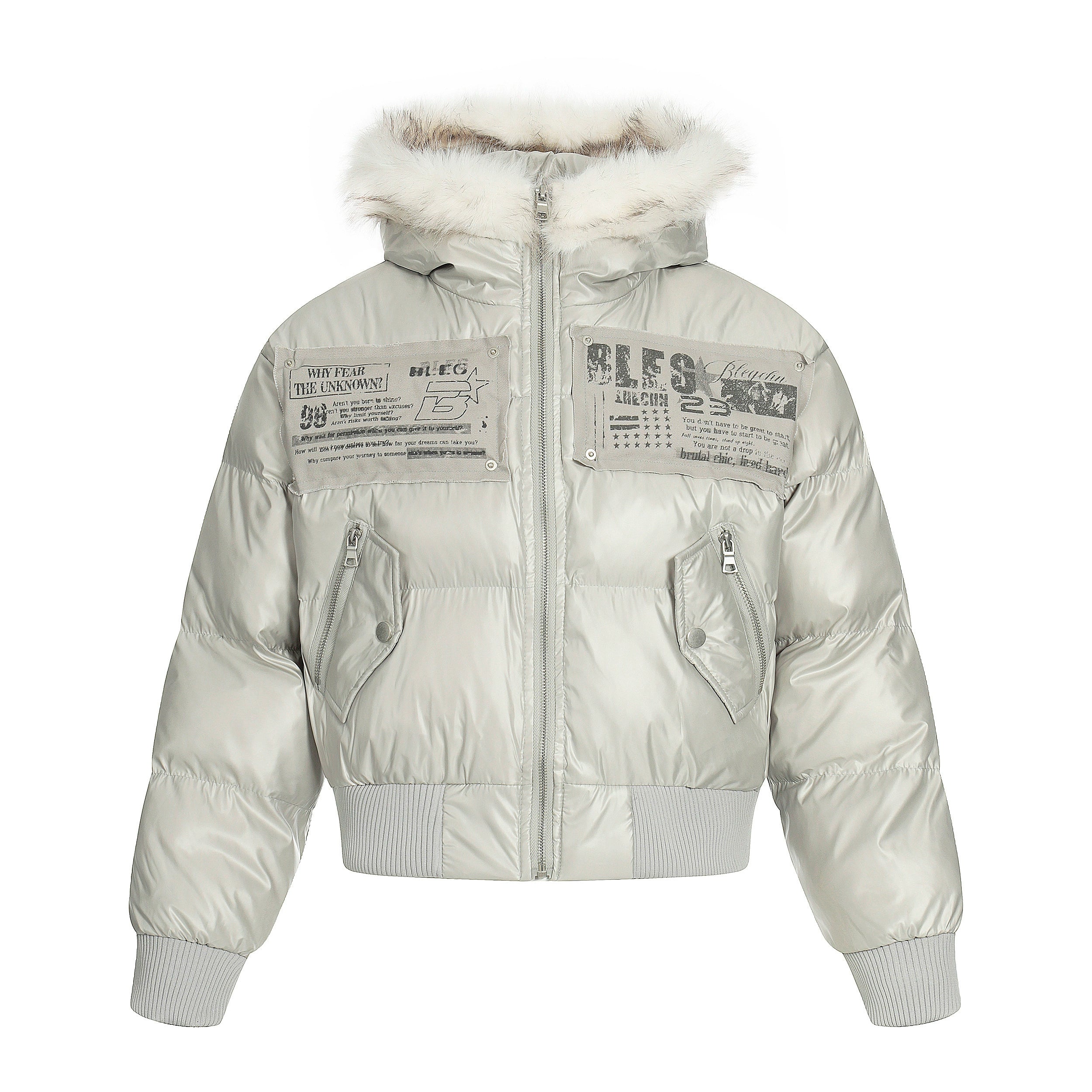 NOMANIAI Sticker Fur Collar Ultra-short Thickened Warm Cotton Clothes