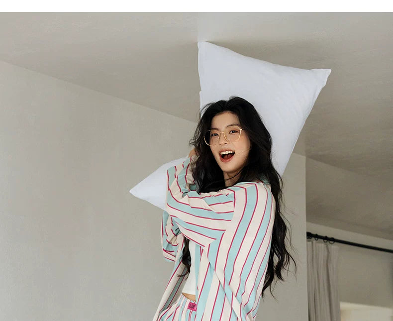 YUENEI Dopamine Striped Modal Soft Pajamas