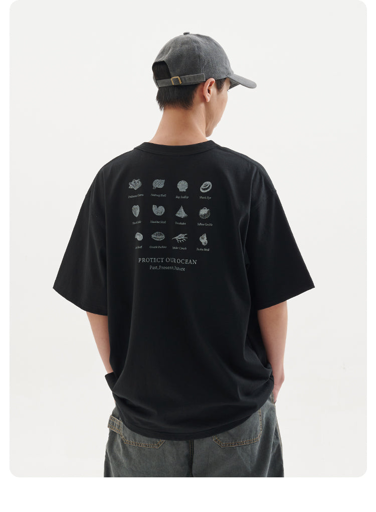 BUTTBILL non-sensory slurry ocean shell  Japanese Tee