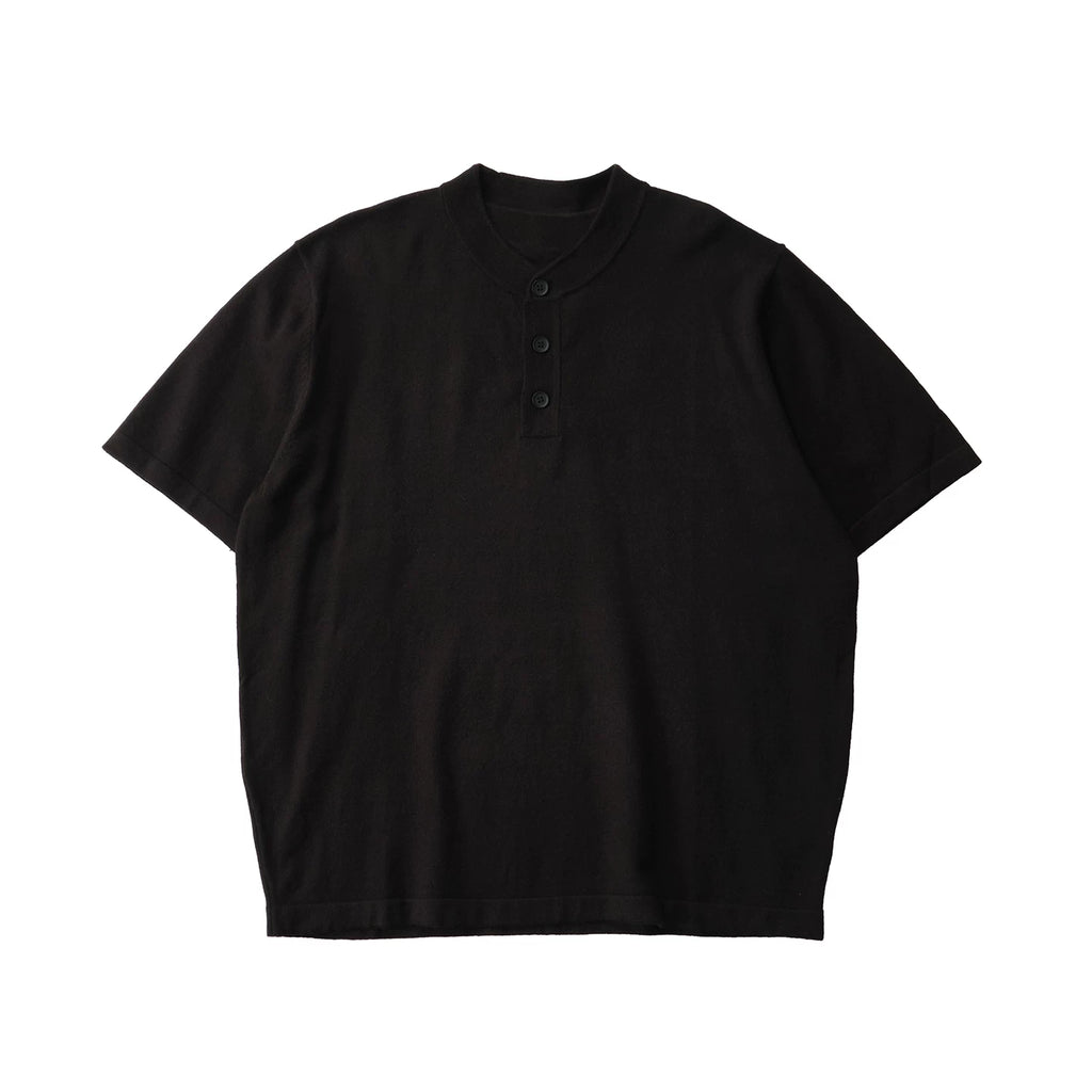 LIVINGTOWN Simple Henry Collar Versatile Casual Tee