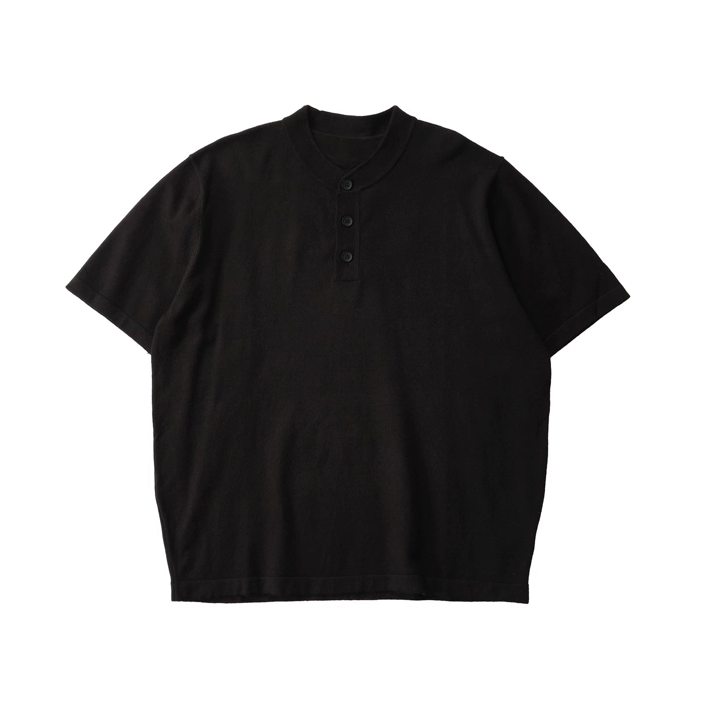 LIVINGTOWN Simple Henry Collar Versatile Casual Tee
