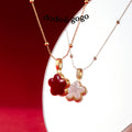 DODOGOGO Double-sided Drop Glaze Flower Necklace