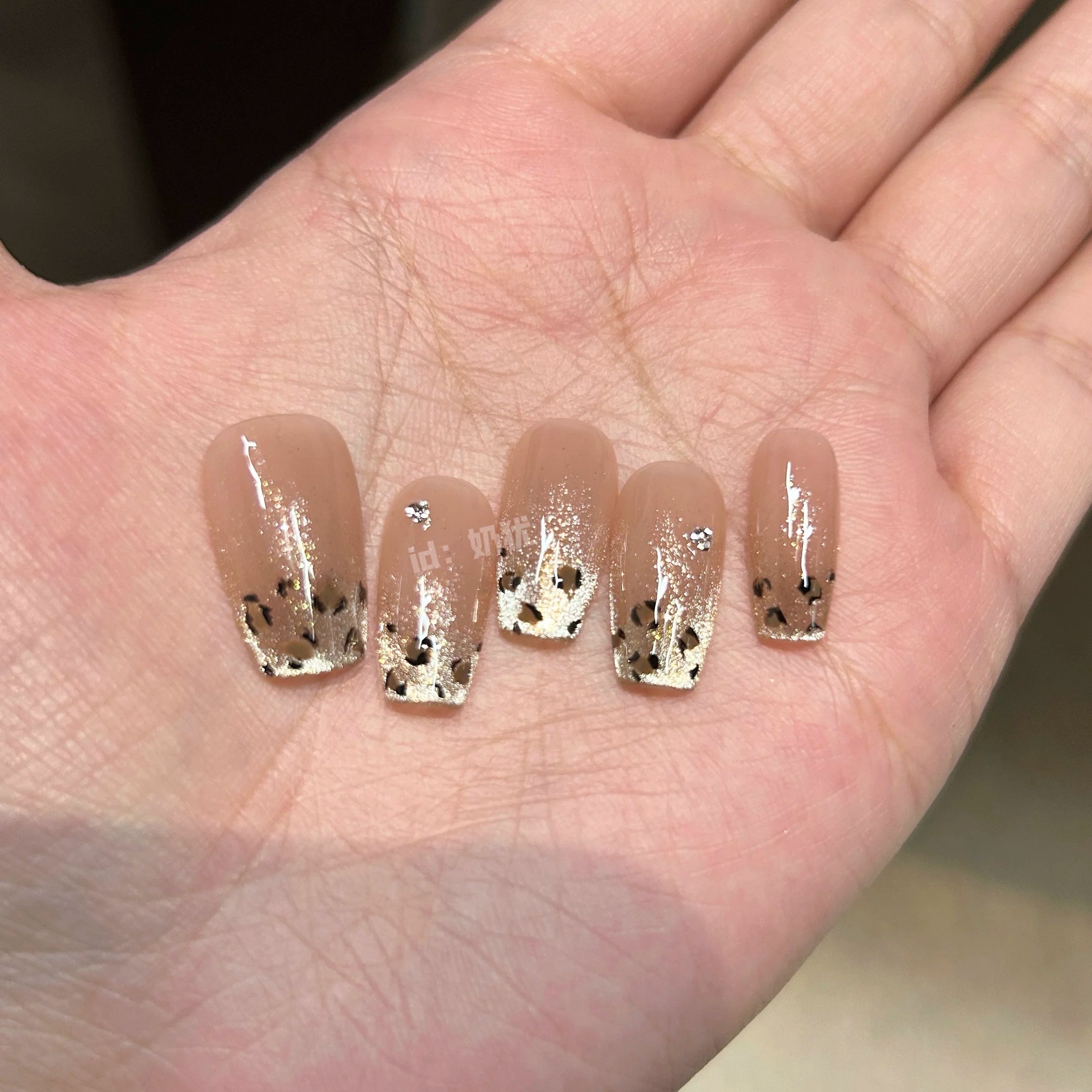 Beetle Nails Leopard Print Gradual Change Hand Wear Armor