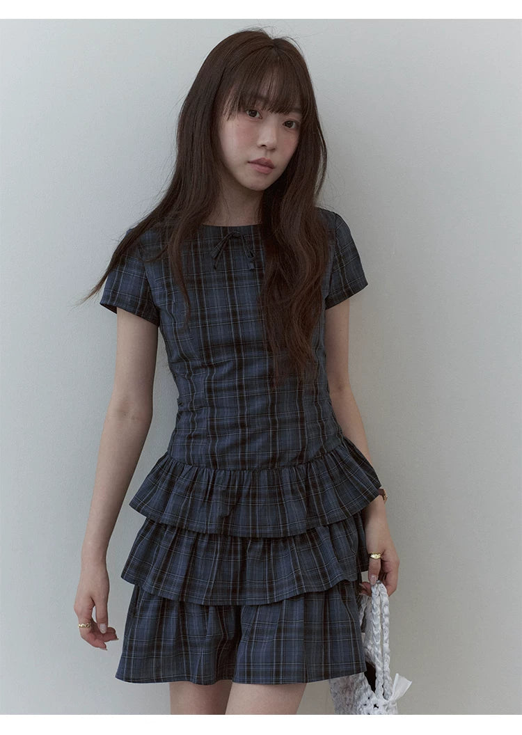 VOOE Bow Plaid Dress