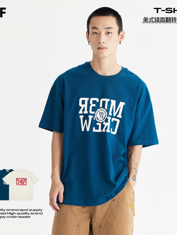 UNF mirror flip flocking pure cotton Tee