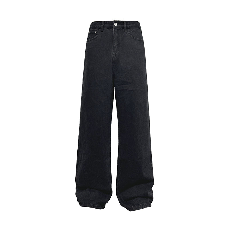 JCAESAR Straight Tube Slightly Wide Old Jeans