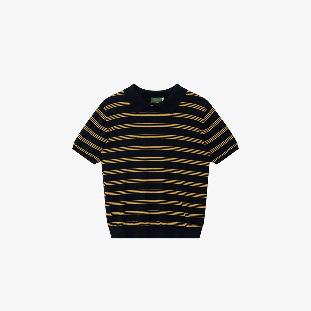NO LOGO Contrasting Stripes POLO Crew Neck Light Tee