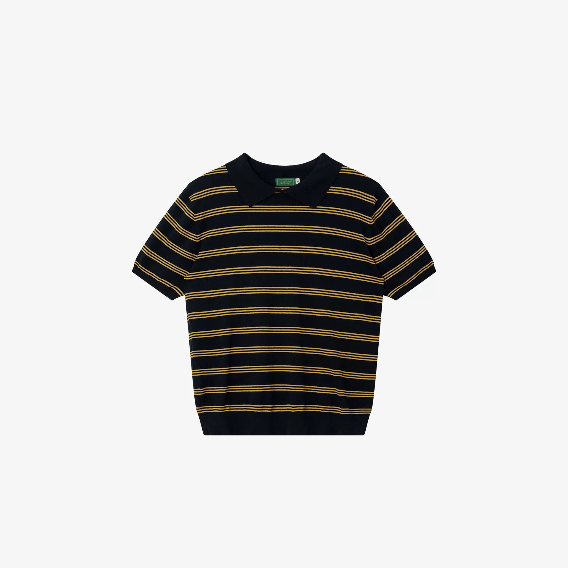 NO LOGO Contrasting Stripes POLO Crew Neck Light Tee