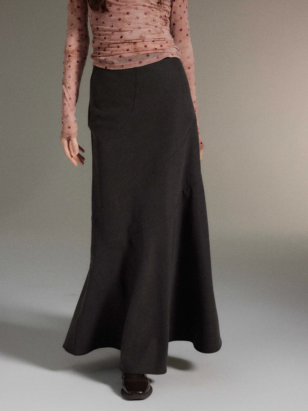 TYANG High-waisted Retro Crow's Feet Skirt