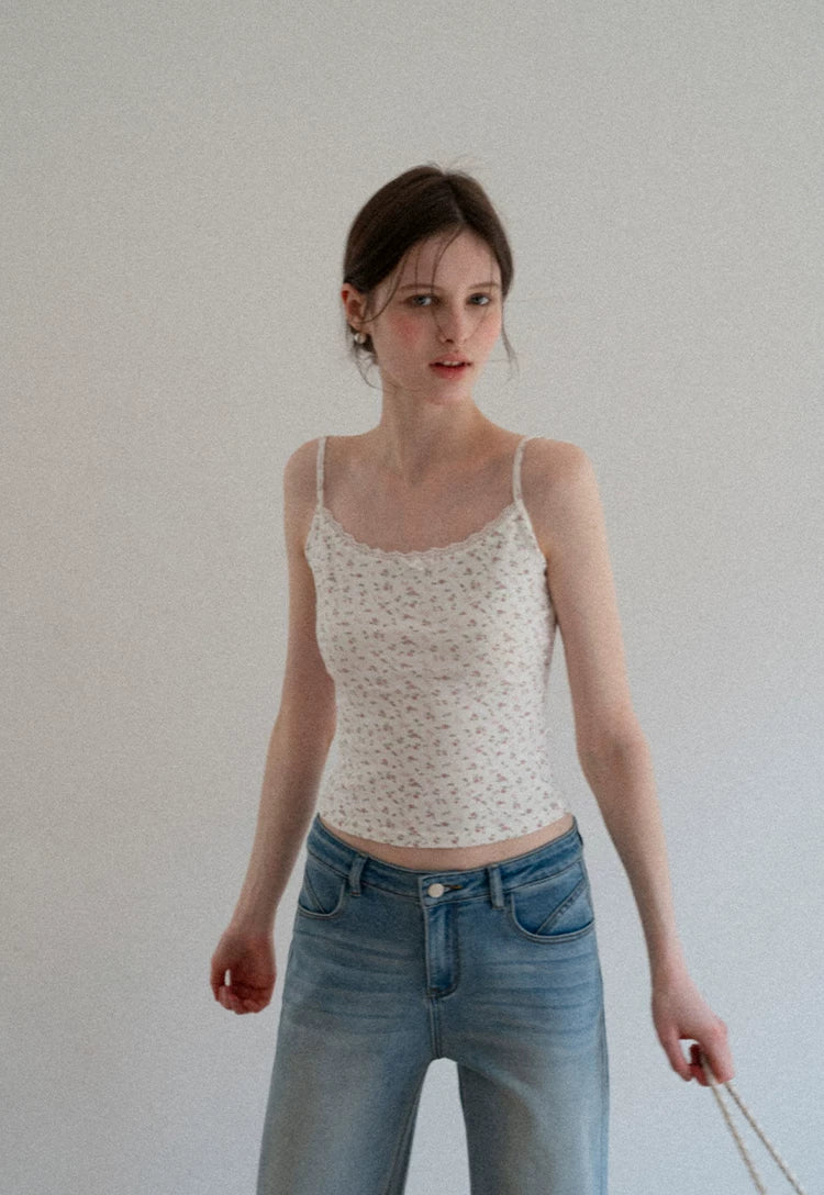 EGGKA Short Floral Cardigan Vest Suspender Set
