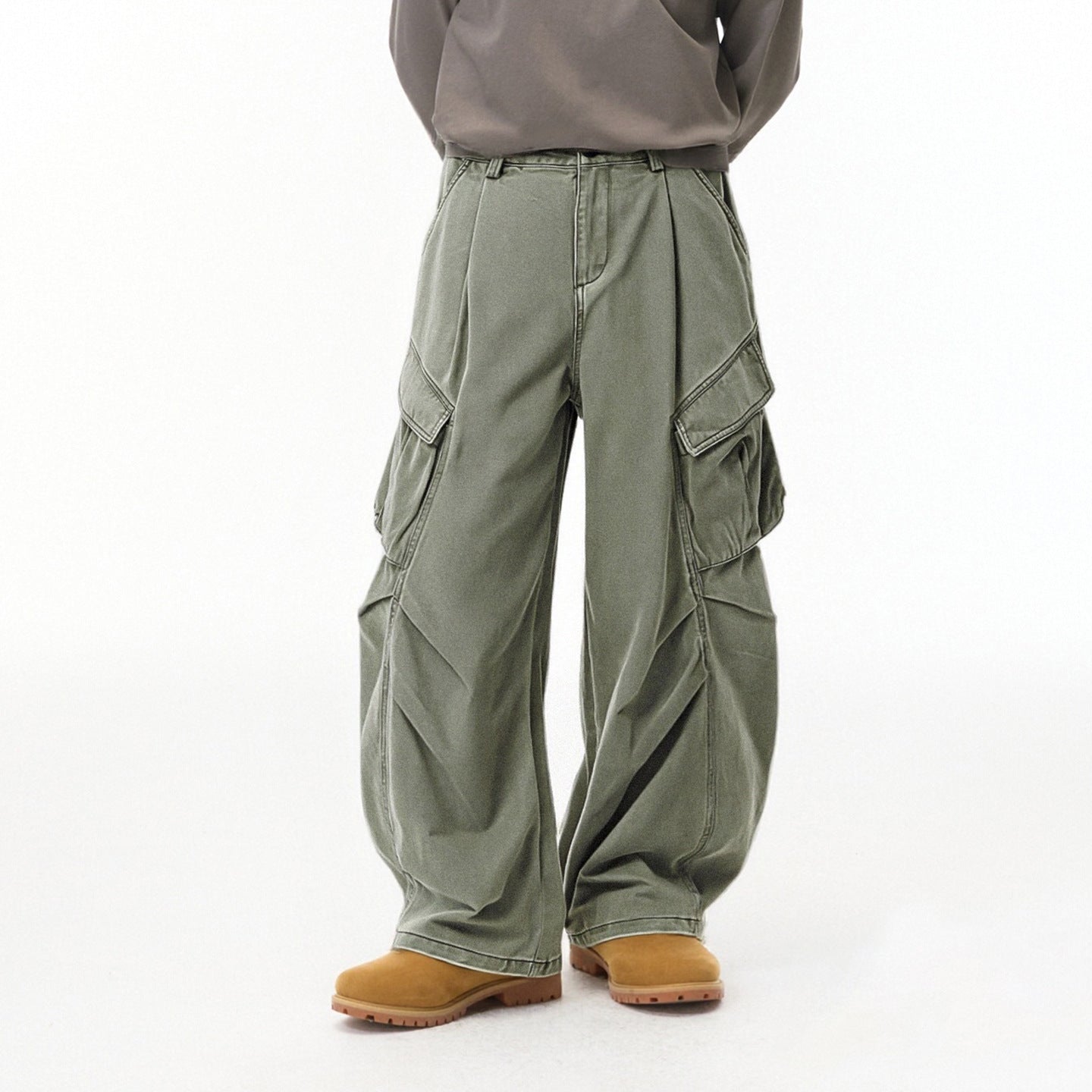 Inflation Pocket Pleated Wide Leg Pants