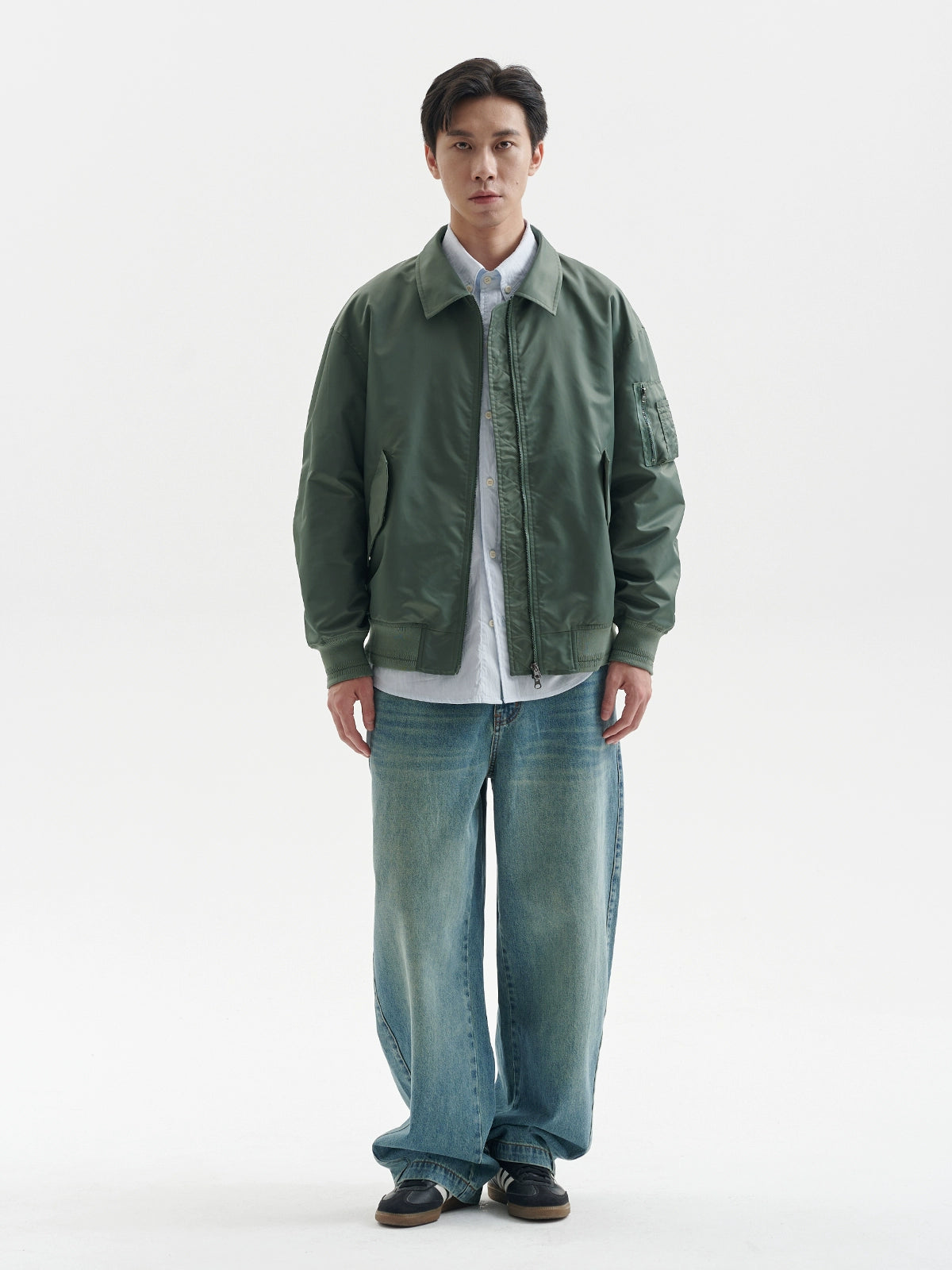 BUTTBILL Vintage Loose Silhouette Flight Jacket