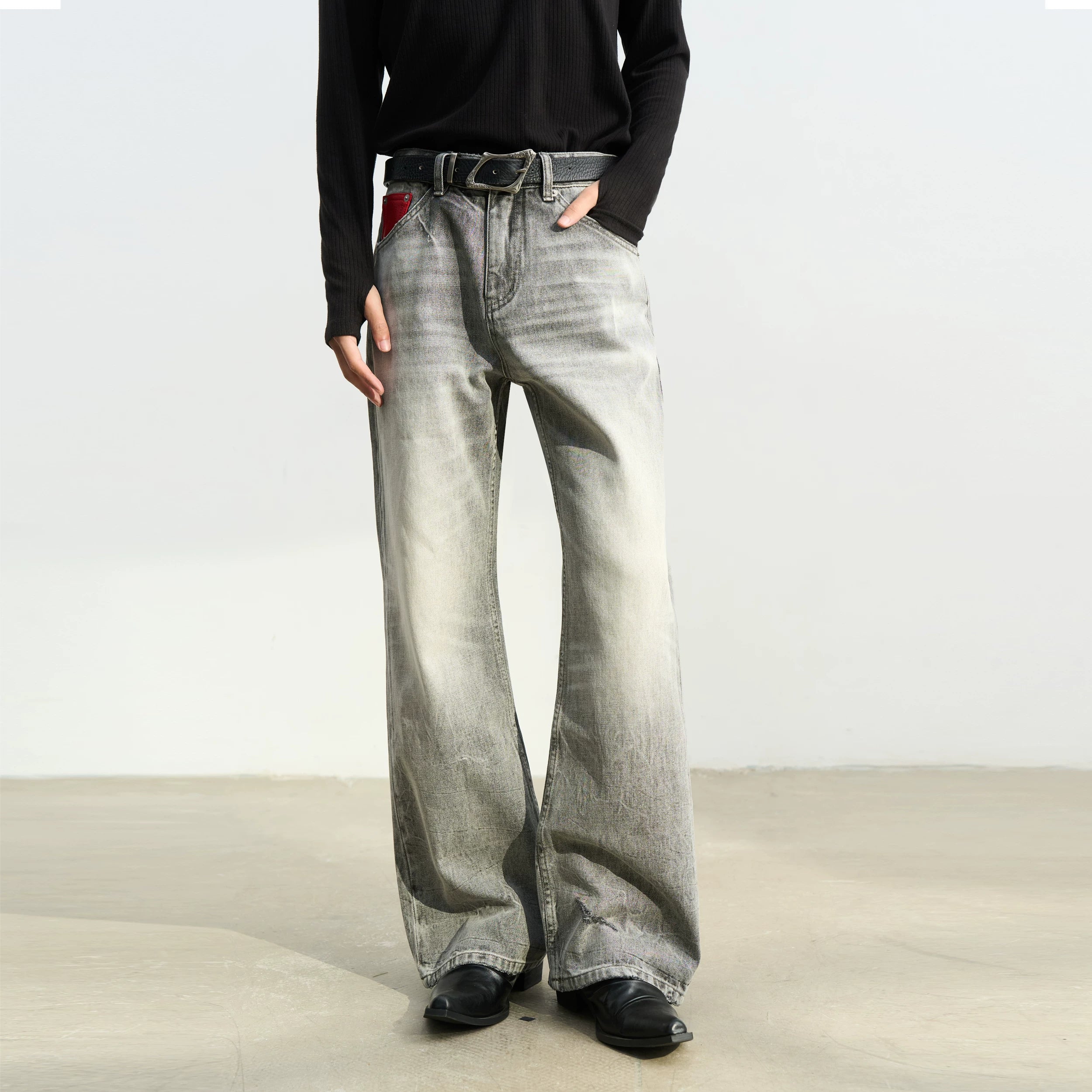 SOUTHFISH Color Matching Micro-straight Jeans