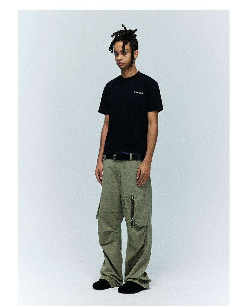 CRICLE CAGE Earth Map Loose Round Neck Tee