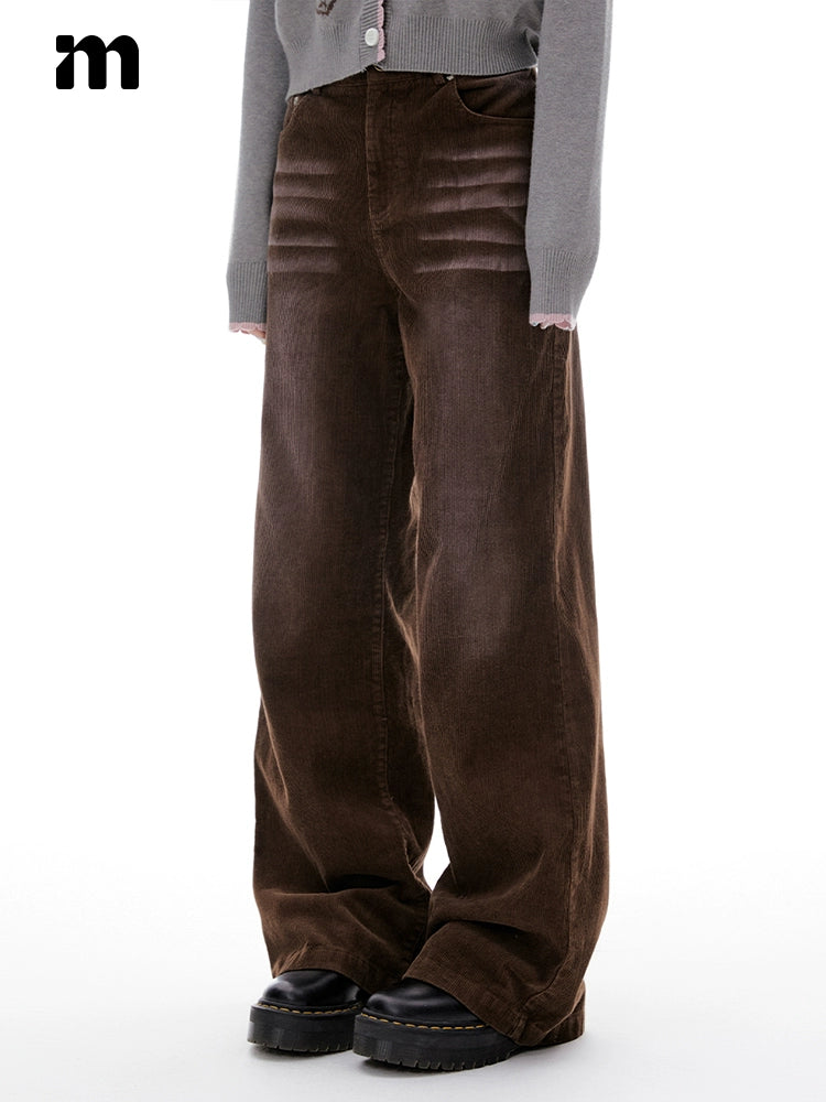 Imone Vintage Heavy Corduroy Loose Straight Casual Pants
