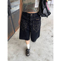 CCYE Wide-leg Denim Seven-point Knee Shorts