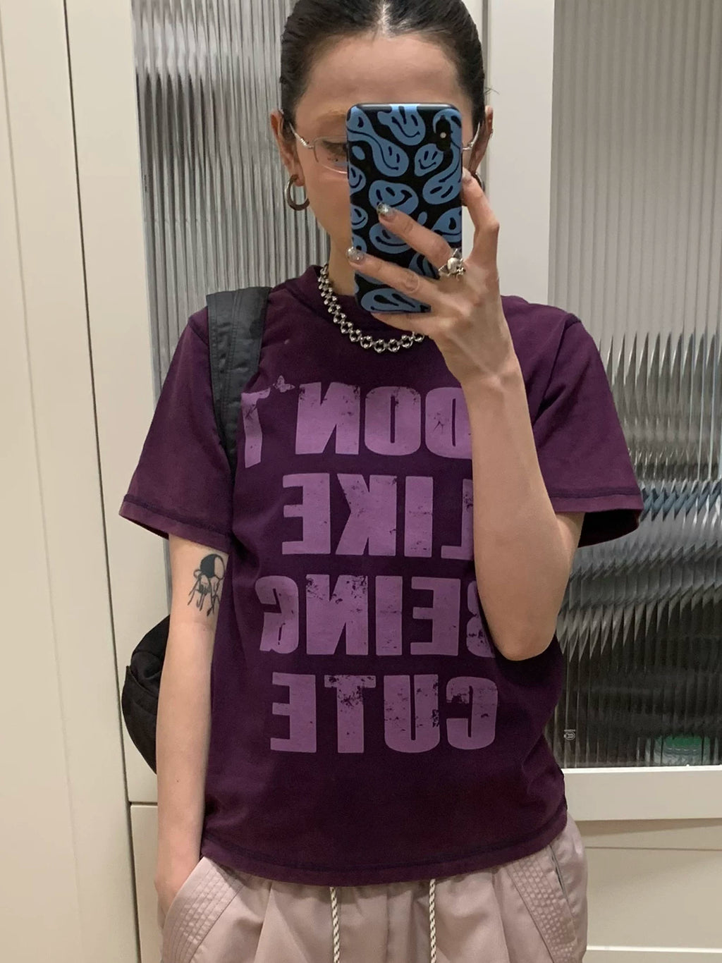 MMBBT Letter Print Round Neck Tee
