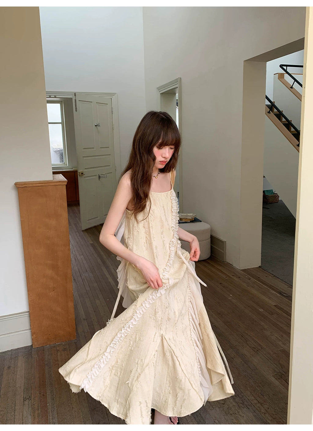 KANO Lace Splicing Suspender Dress