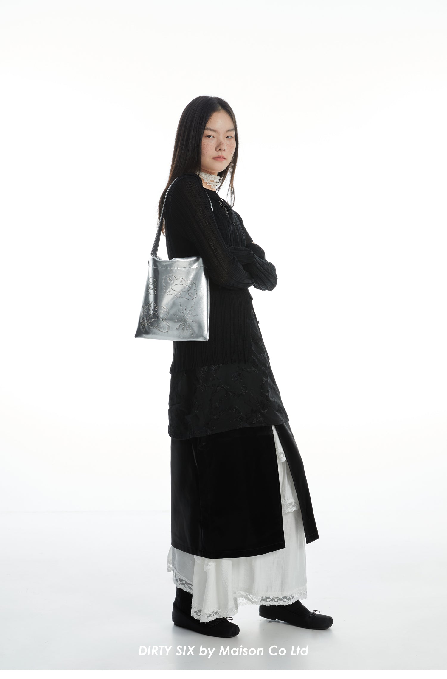 DirtySix Cow Split Leather bang bang franc small flower bag "FAFA" millet nail design