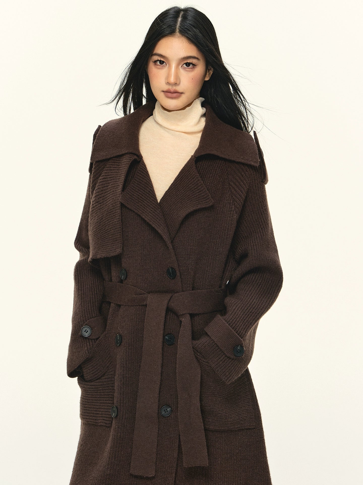 Anna Aneae Double-breasted Medium-length Temperament Coat