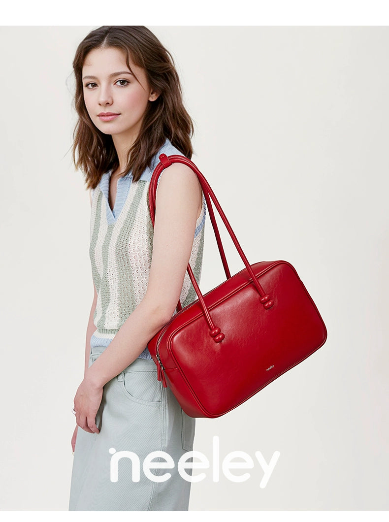 Neeley Leather Large Capacity Commuter Tote Bag