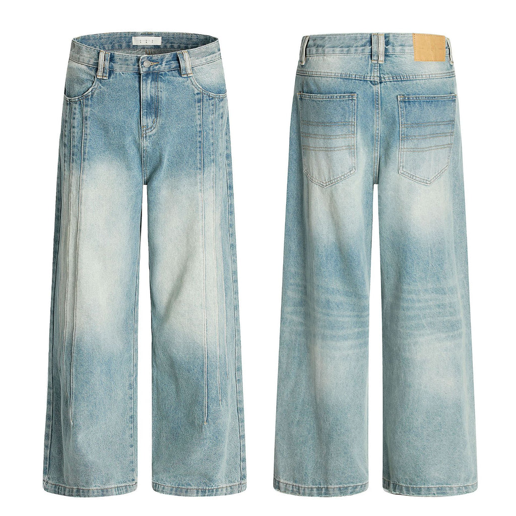 11KN Retro Loose Pleated Three-dimensional Thin Wide-leg Jeans