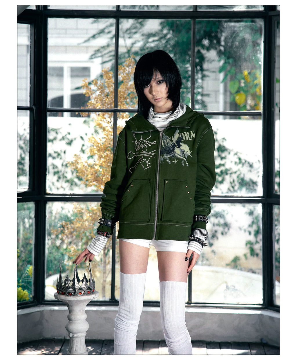 PAIKI Magic Ride Unicorn Cardigan Hooded Fleece Sweater