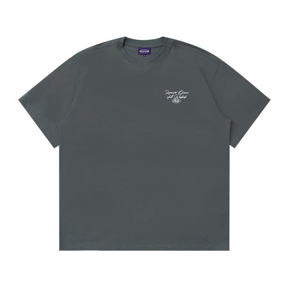 Loopsoon Round Neck Body Front and Rear Printing Loose and Comfortable Tee