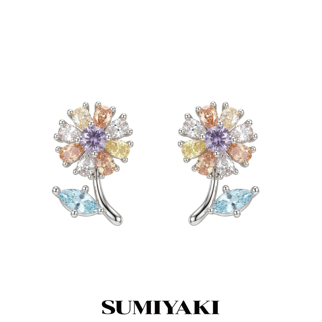 SUMIYAKI Exquisite Diamond-encrusted Stacked Earrings