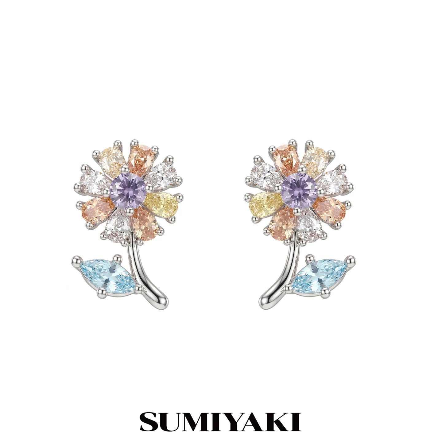 SUMIYAKI Exquisite Diamond-encrusted Stacked Earrings