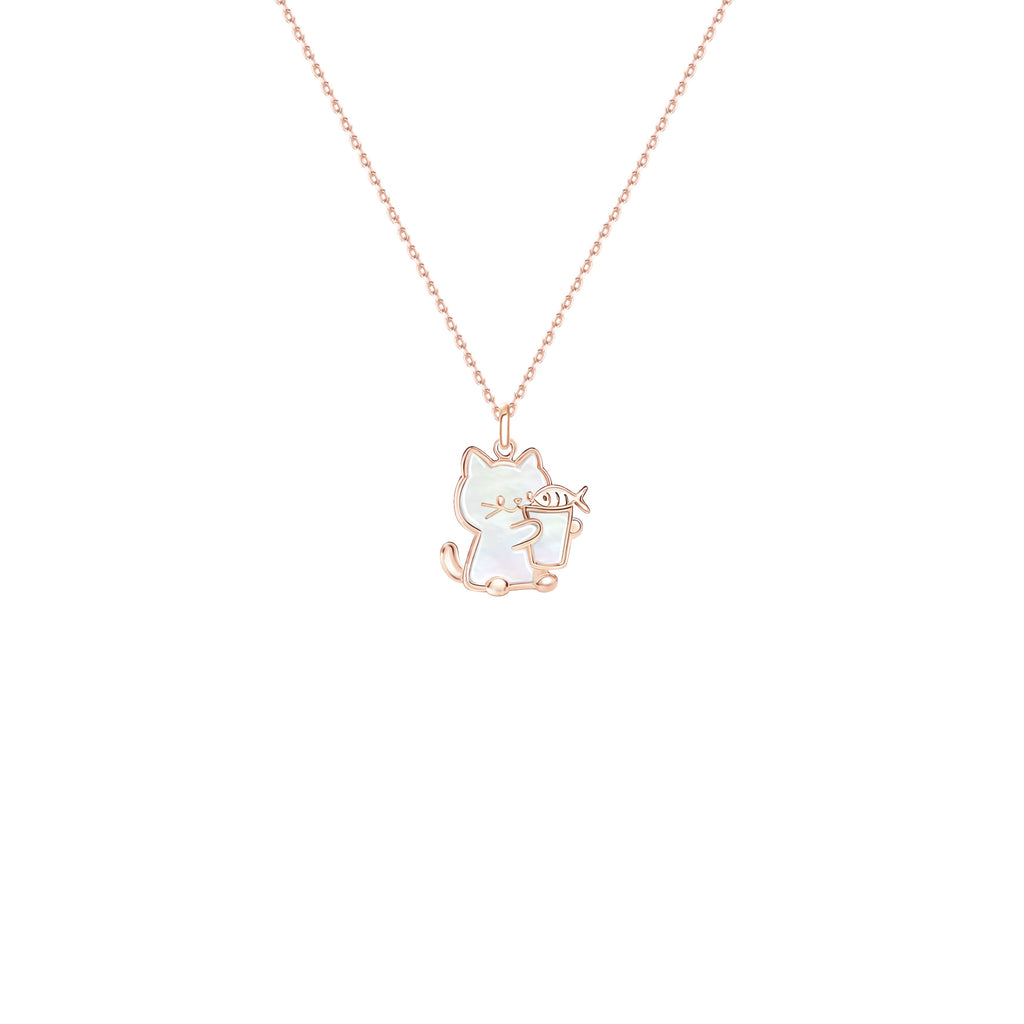 Oho Ou High-end Light Luxury Niche Kitten Necklace